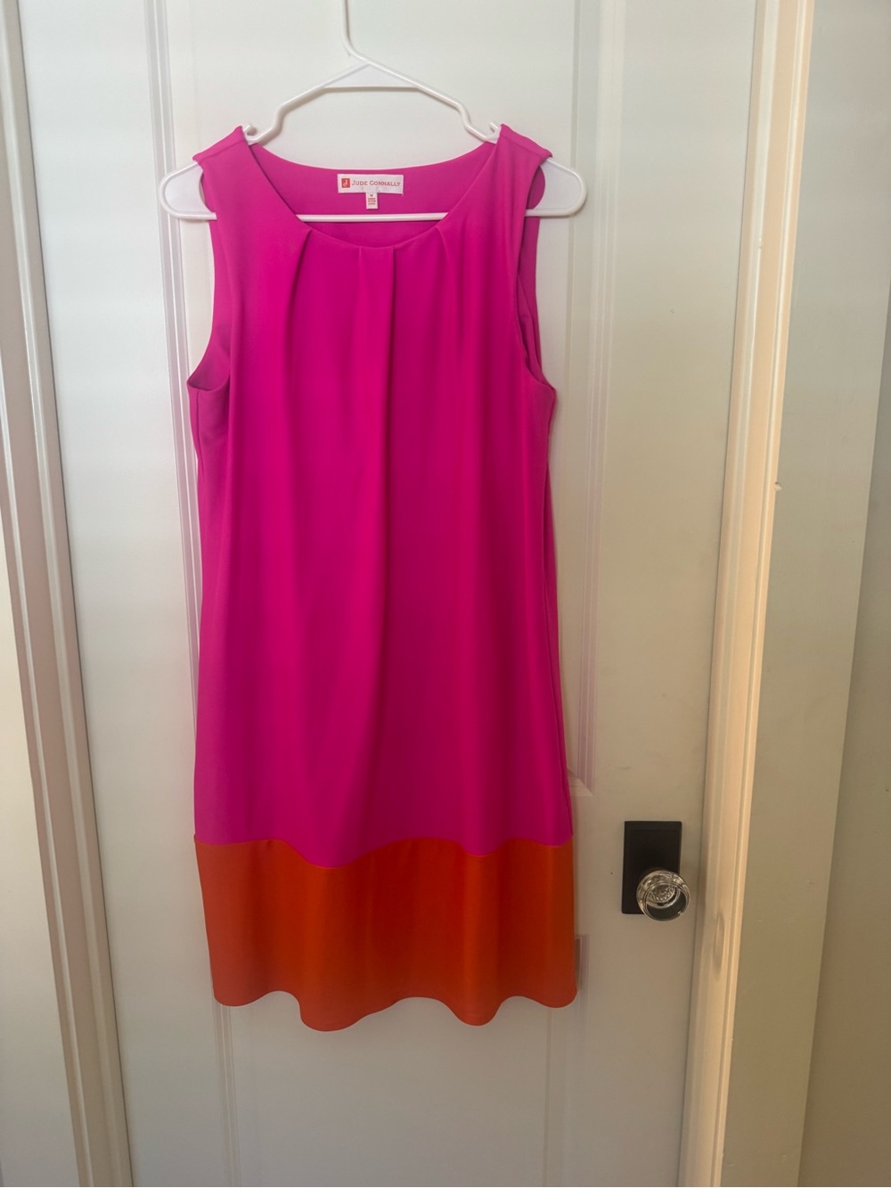 Jude Connally Hot Pink Dress with Orange Hem